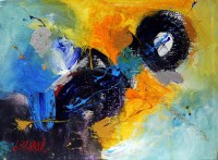 S. M. Naqvi, Acrylic on Canvas, 10  x 14 Inch, Abstract Painting, AC-SMN-026
